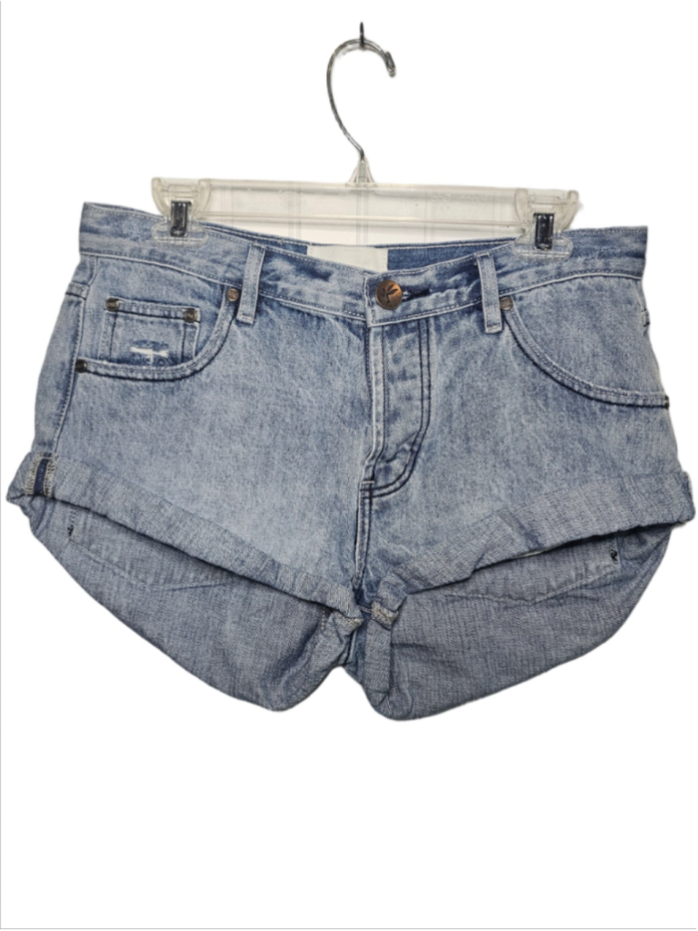One Teaspoon Bandits Denim Shorts Salty Dog Light Wash Size 28 Low Waist Cutoff